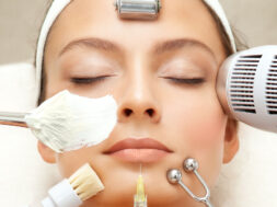 Spa Series: Young Beautiful Woman Having Various Facial Treatment.