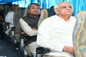 CM BUPENDRA PATEL, BUS TOUR